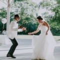 groom and bride dancing
