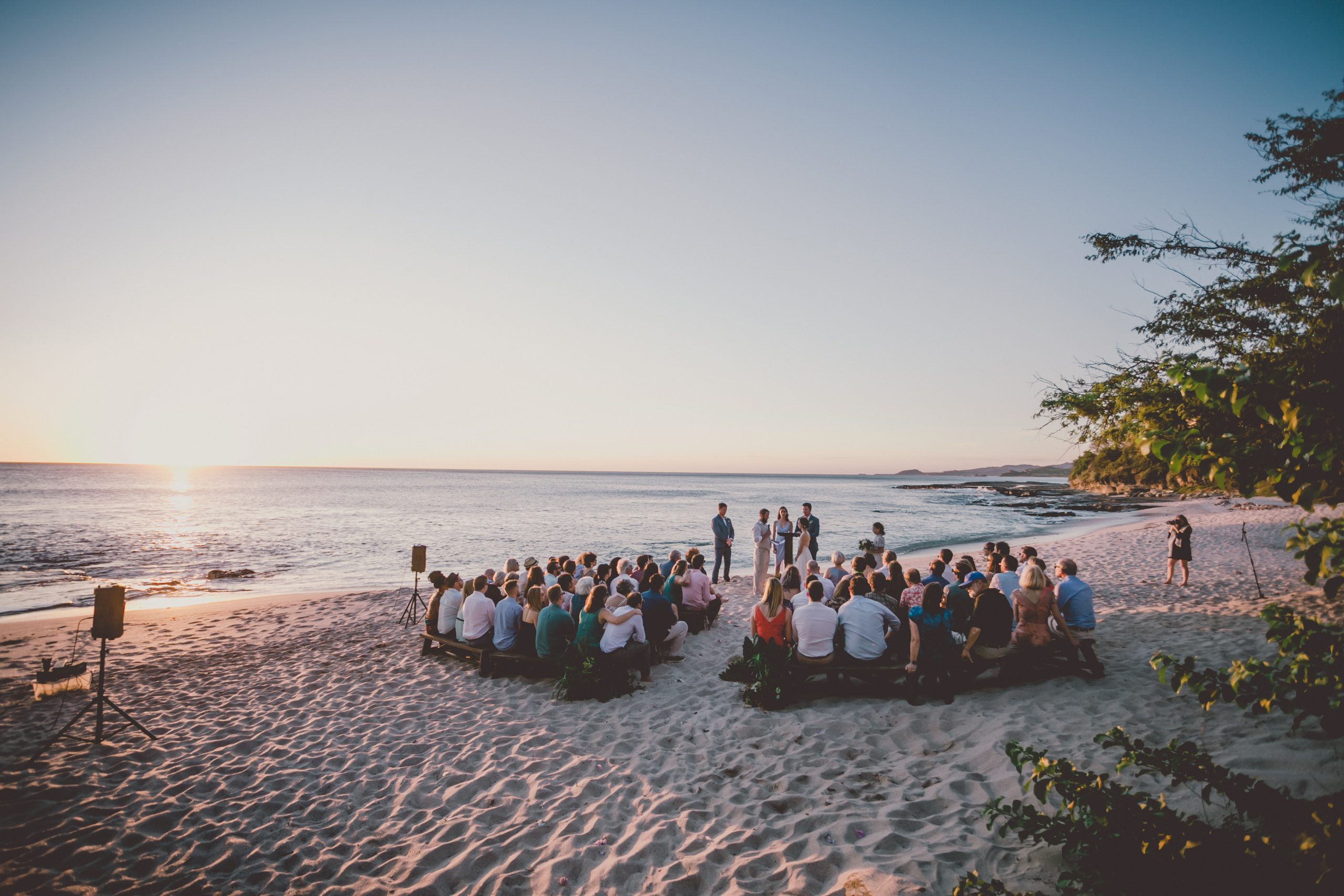 sunset wedding ceremony beach